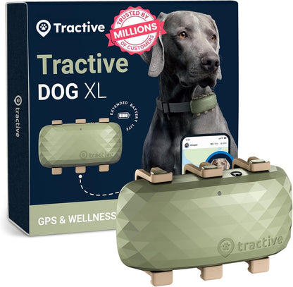 XL Smart Dog GPS Tracker | Live Pet Tracker with Virtual Fence | Vital Signs Monitoring of Heart & Respiratory Rate | up to 1-Month Battery Life | Dog Collar Attachment (Green)