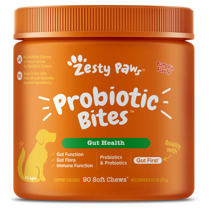 Probiotic Bites Pumpkin Flavor Dog Supplement, 90 Count